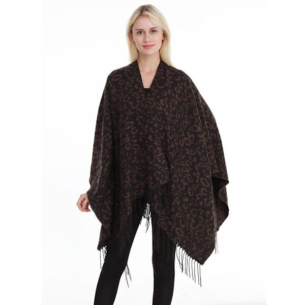 Print Sjal Wrap Tjock Poncho Warm Cape for Lady