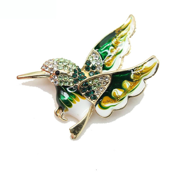 Corsage Hummingbird Dam Brosch Målad Legering Brosch Pin