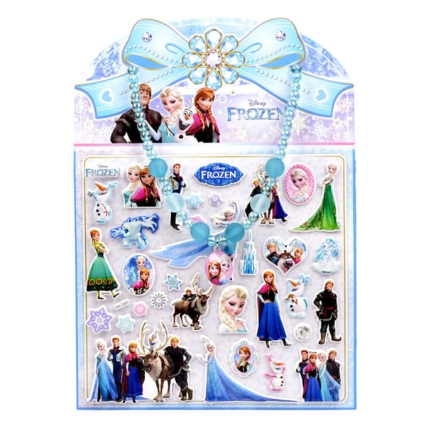 Elsa Anna Puffy Stickers Vattentäta Frozen 3D Cartoon Stickers för flickor