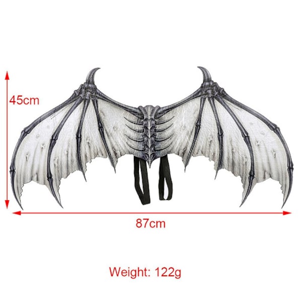 Fladdermusvinge Vikbar Halloween Devil Bone Kostymtillbehör Vuxna Cosplayklä upp till karneval
