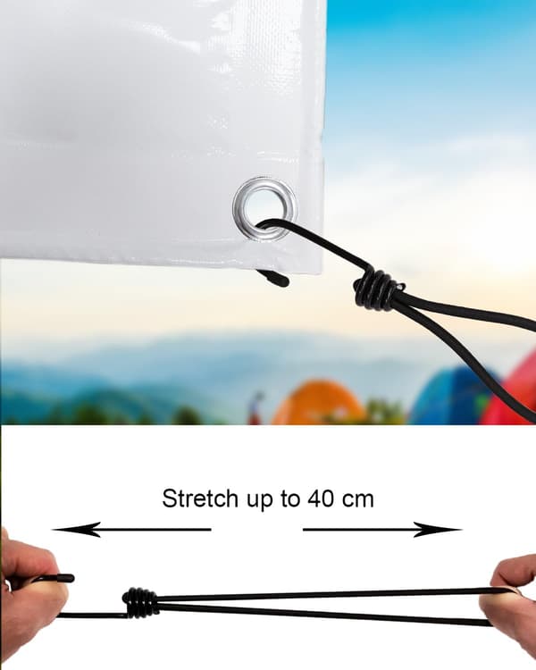 12-pack 20 cm korta gummiremmar med krokar, kraftiga elastiska spännband