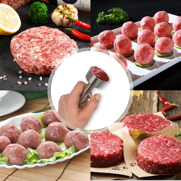 Falafel-ske i rustfrit stål 4,1 cm kødbolleform til køkkenbrug