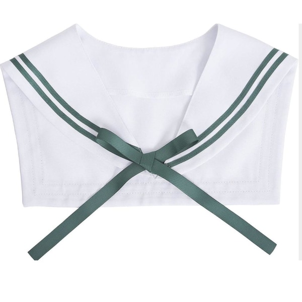 Boyscott Fake Collar Avtagbar blus Gröna Ribbon Half Shirts