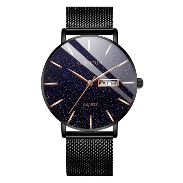 Watch för män Business Slim Armbandsur Starry Sky Watch med datum vattentät