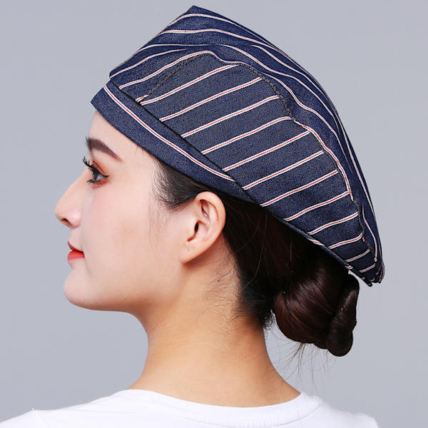 Stripes Basker Kock Hatt Matlagning Kepsar Kök Mat Service Kepsar Justerbara