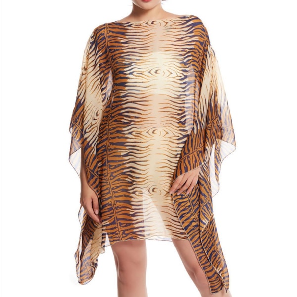 Chiffong Kaftan Poncho Top Cover up Batwing Blus för semester