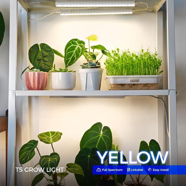 4-pak 29 cm T5 LED-vækstlys fuldspektrum sammenkoblingsbare plantelysskinner