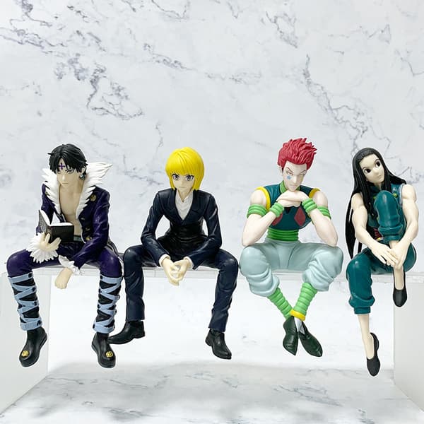 4 stk. Hunter x Hunter PVC siddende figurer Chrollo Hisoka Anime udstillingssæt
