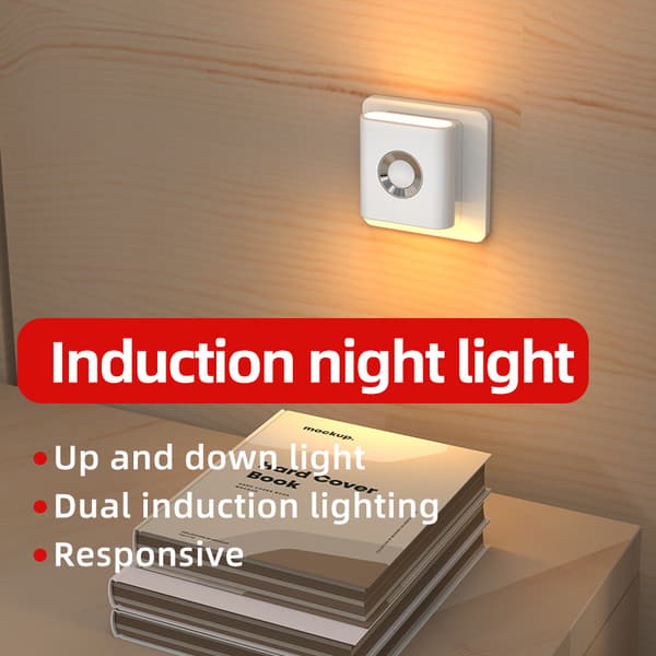 Handsfree Rörelsesensor LED Nattlampa med Plug-In Design för Sovrum