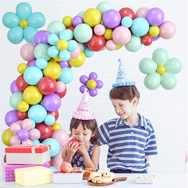 100 st färgglada regnbågsfödelsedagsballonger Arch Garland Kit Latex Set Festdekoration
