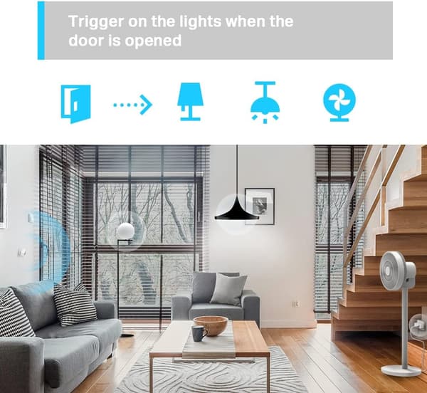Smart rörelsesensor, detektering med brett område, omedelbara varningar, smart belysning