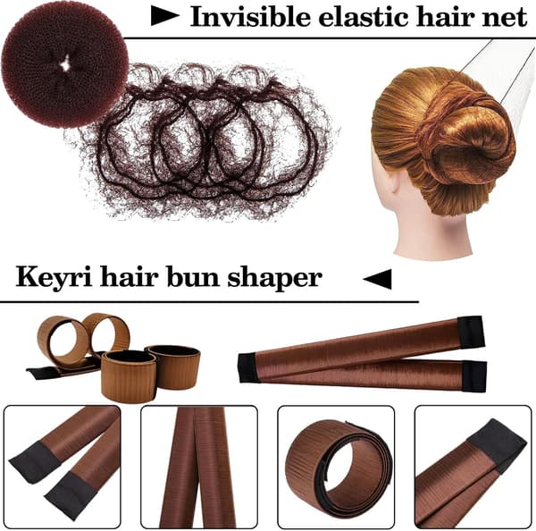 36-delars hårstyling-kit med donut-hårmunkar och flätverktyg för kvinnor