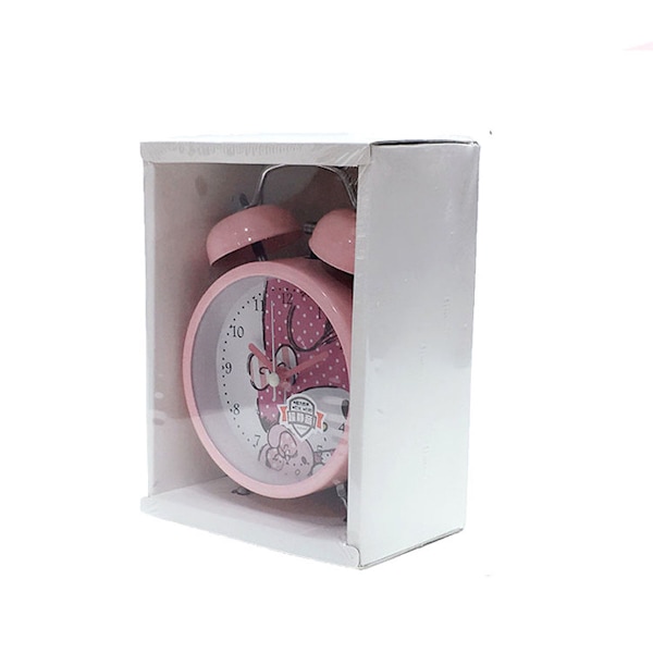 Melodi Rosa Twin Bell Anime Väckarklocka Non Ticking Analog Bell Clock