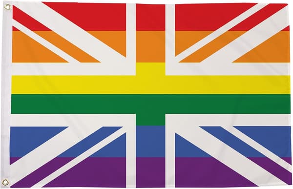 Regnbue Union Jack Pride-flagg 5x3 fot polyesterbanner med metallmaljer