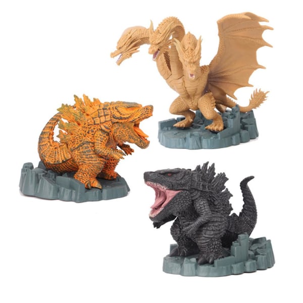 3 st Anime Godzilla figurleksaksmodellkaraktärer