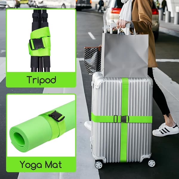 2-pack förlängda bagageremmar, 130–250 cm justerbara gröna resväskbälten