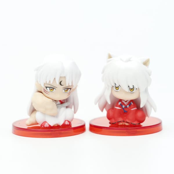 Inuyashas 4 st PVC Chibi-figurer Sesshomaru Kagome 4 cm Mini Modellset Dekor