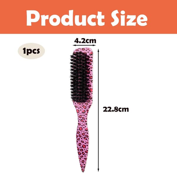 Hårbørste med pink leopardmønster og bløde børstehår til slick back-styling
