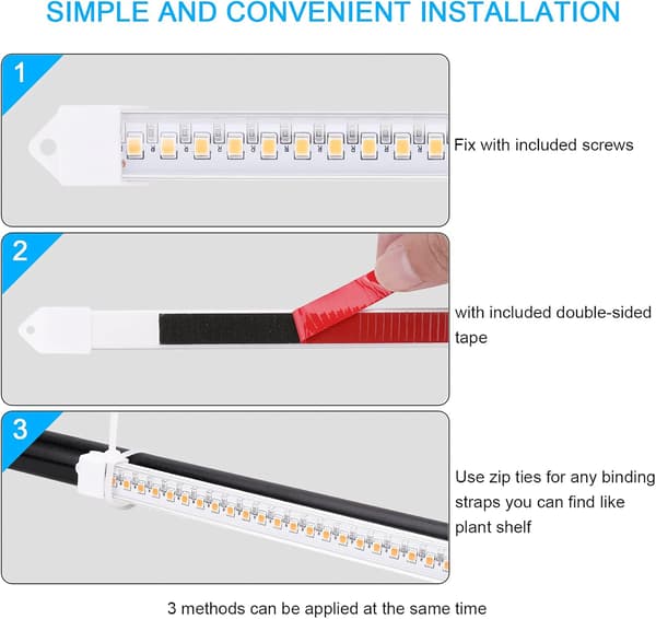 3-stribet fuldspektret LED-vækstlys, USB-dæmpbart med 2/4/8 timers automatisk timer