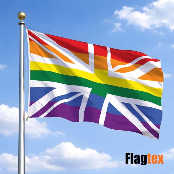 Regnbue Union Jack Pride-flagg 5x3 fot polyesterbanner med metallmaljer