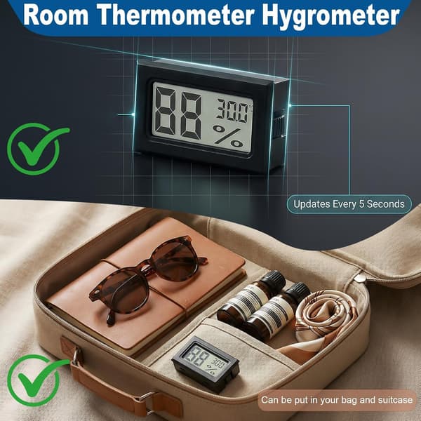 6-pack digital termometer och hygrometer, mini LCD-monitor för rumstemperatur
