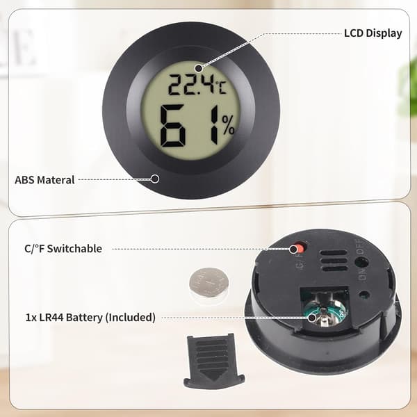 6-pakning mini digitalt hygrometer termometer LCD temperatur- og fuktighetsmåler