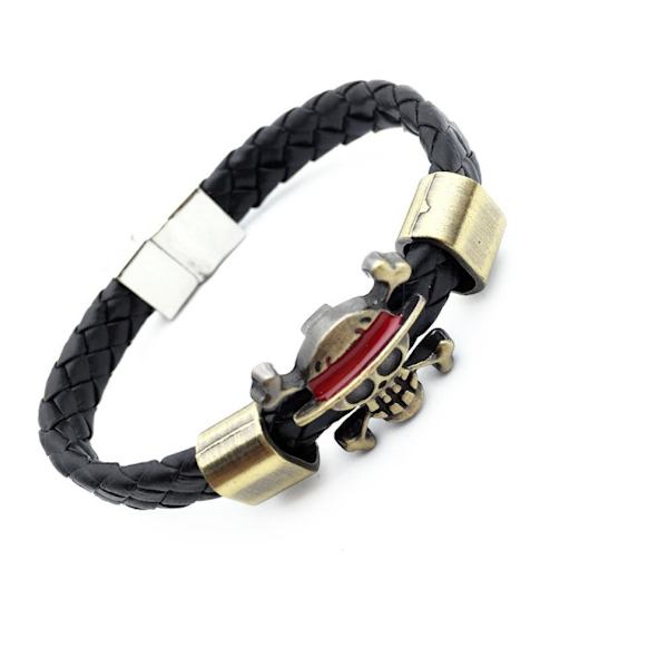 Ett stycke Luffy vävt armband legering läder armband metall spänne