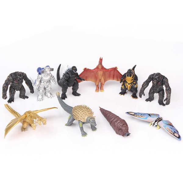 10 st Mothra King Ghidorah Godzillas figurleksak Anime Collection Model