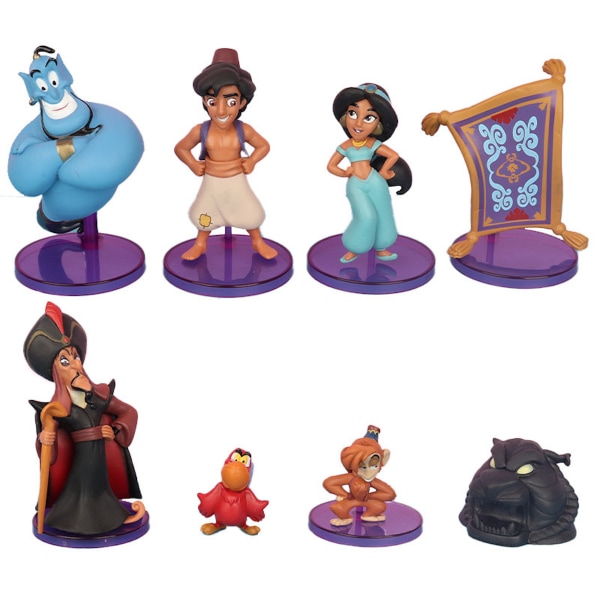 8 st/lote Aladdin e Sua Lâmpada Maravilhosa Figura de Anime Brinquedo Modeller 5-9 cm