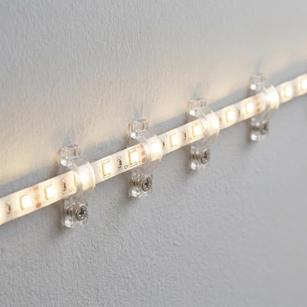 100 st PC LED-remsklämmor 10 mm vattentäta transparenta monteringsfästen