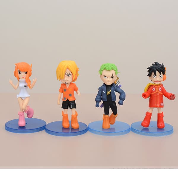 10 stk. One Piece Luffy Zoro Nami Chopper PVC Chibi figur-sæt 10 cm