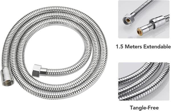 2-i-1 handduschset i mässing med 150 cm slang och väggfäste