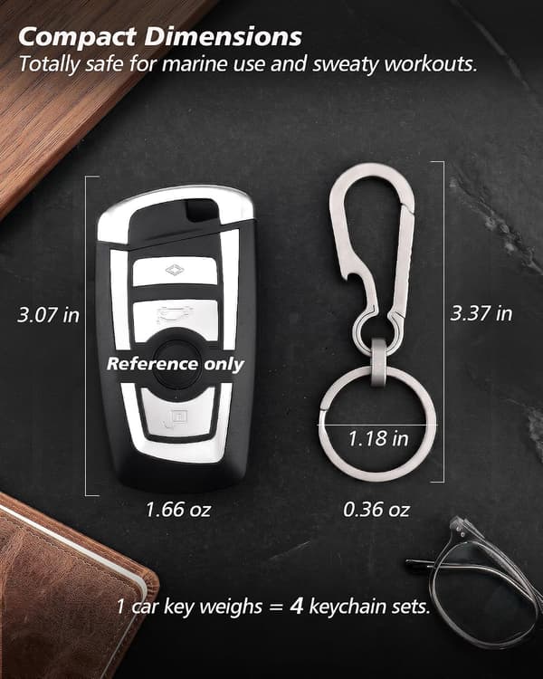 Titanium Heavy Duty Karabinhage Nøglering Letvægts EDC Nøgleclips til Nøgler