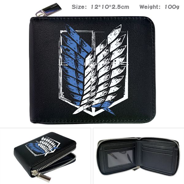 Attack on Titan Anime Wallet Bifold kort plånboksväska med myntficka