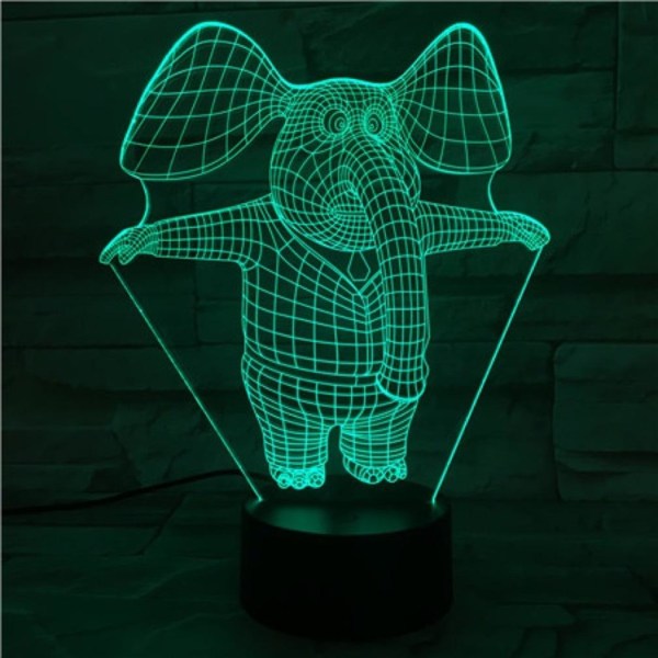 Elephant 3D LED Nattlampa Bordslampa för barn i sovrummet