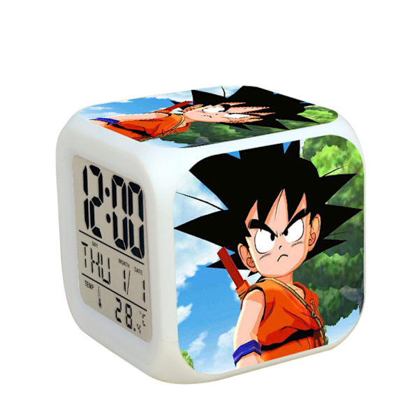 LED-väckarklocka Dragon Ball 7 färgskiftande digital med termometer