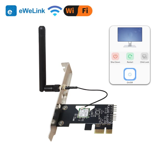 eWeLink WiFi PCIe PC Fjärrströmbrytare Kort App Timer Omstartskontroll