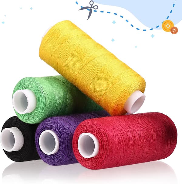 Sytrådssæt med 12 farver, 400 yards hver, polyester til maskinsyning