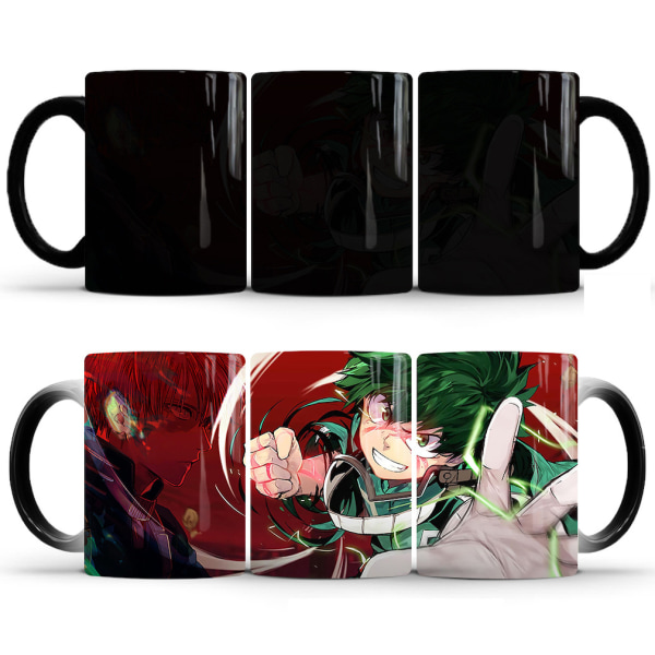 My Hero Academia färgskiftande mugg Keramisk kaffemugg Thermal tekopp Nyhetspresent