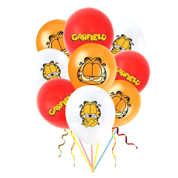 Garfield Cat Grattis på födelsedagen Ballong Set Latex Ballonger Party Dekoration Kit