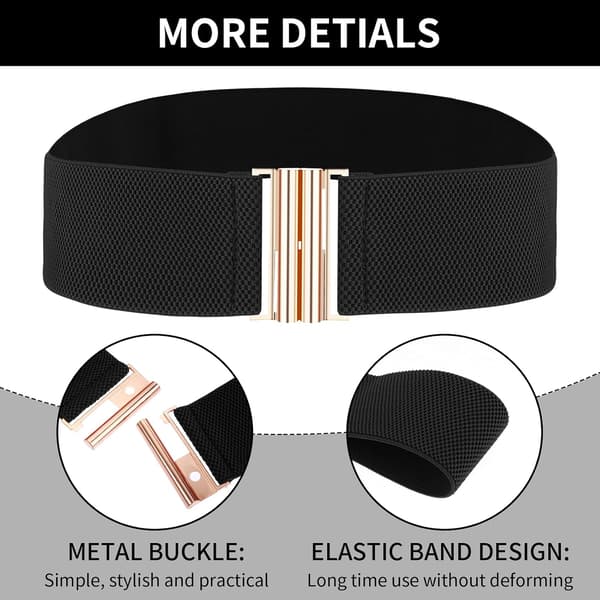 Bredt elastisk midjebelte med justerbar retrospenne for kjoler