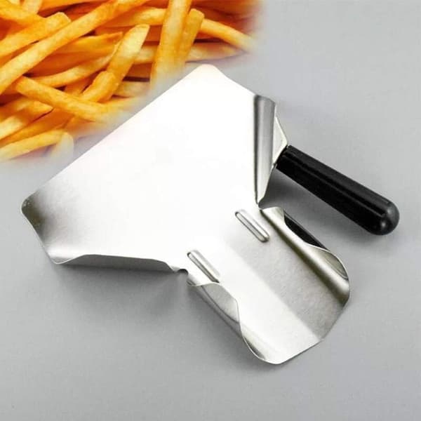 Pommes frites-øse i rustfritt stål, popcornspade med håndtak for snacks