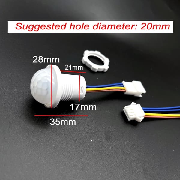 PIR-rörelsesensorbrytare, AC 110-220V, 5m räckvidd, 120° detektering, 40W LED