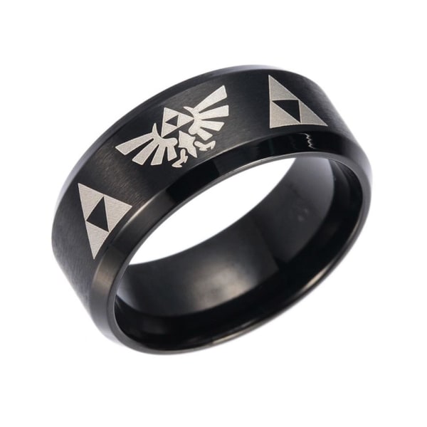 Zelda Anime Ring Rostfritt Stål Finger Ring för Cosplay Svart