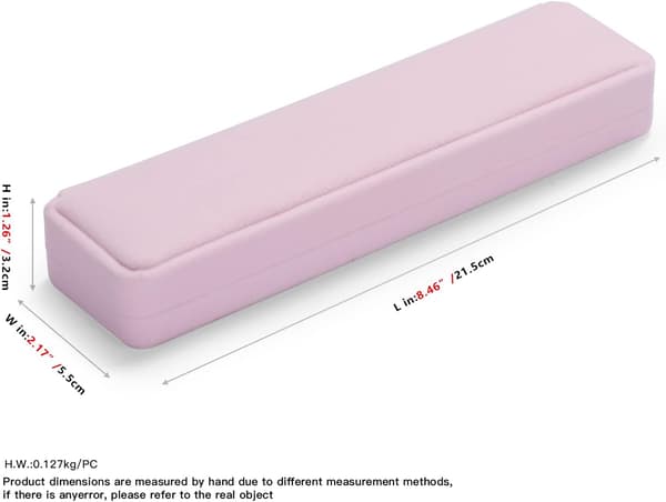 Smyckeskrin för halsband i rosa sammet med mjukt foder för visning och förvaring