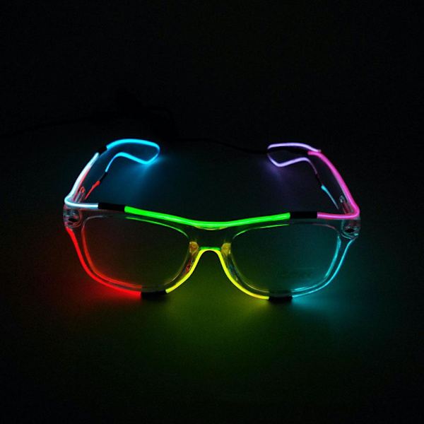 Flerfärgade LED Glasögon EL Wire Lysande Glasögon Neon Party LED Light Up Glasögon Halloween DJ Party