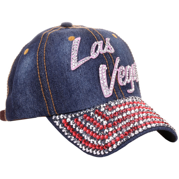 Vegas Bling Rhinestone cap, glitter paljetter Hip Pop cap justerbar för kvinnor tjejer