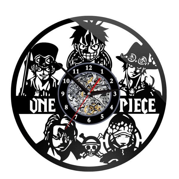 One Piece Luffy Sanji Anime Vinyl Väggklocka Record Klocka Retro Dekor Väggkonstklocka