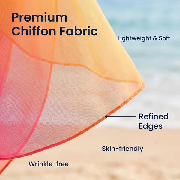 Chiffon strand-sarong-nederdel til kvinder, gradient bikini-cover-up til sommeren