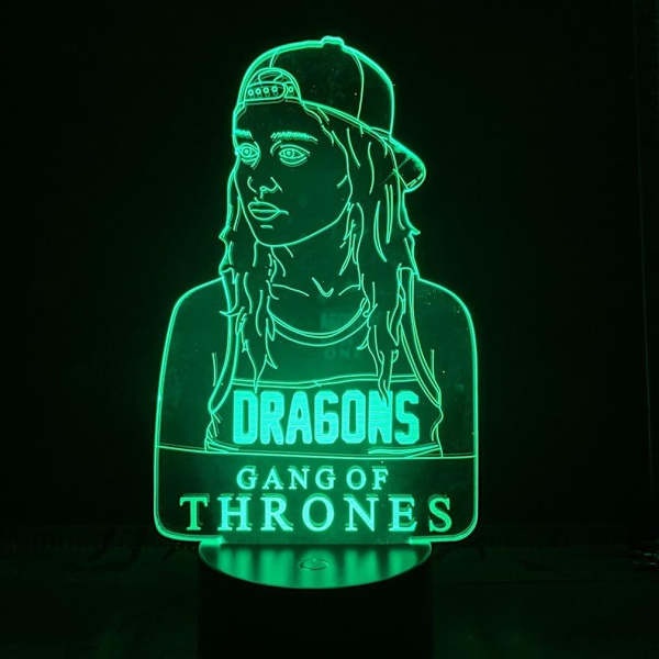 Daenerys Targaryen 3D LED Nattljus Sovrumsbordslampa Game of Thrones